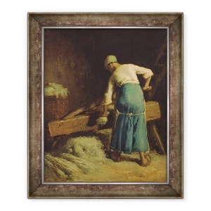 Tablou inramat - Jean-Francois Millet - Ruperea inului, 50 x 60 cm