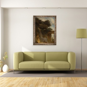 Tablou inramat - Jean-Honore Fragonard - Cascada, 60 x 80 cm - Img 2