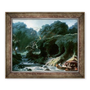 Tablou inramat - Jean-Honore Fragonard - Petrerea de la Rambouillet sau, Insula Iubirii, 70 x 85 cm
