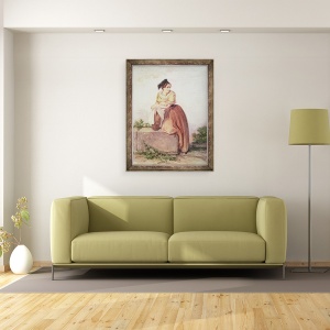 Tablou inramat - Jean Joseph Bonaventure Laurens - Arlesienne din timpul lui Daudet si Bizet, 60 x 80 cm - Img 2