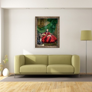 Tablou inramat - Jean-Marc Nattier - Portretul Mariei Leszczynska 1703-68 in rochie de zi cu zi, 60 x 80 cm - Img 2