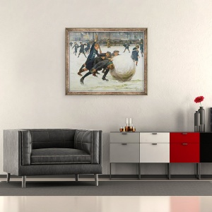 Tablou inramat - Jean Mayne - Cel mai mare bulgare de zapada, 70 x 85 cm - Img 2