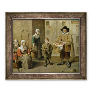 Tablou inramat - Jean Michelin - Vanzatorul de paine si purtatorii de apa, 50 x 60 cm