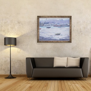 Tablou inramat - Jennifer Wright - Salcombe - Ziua Gri - Chei Pescarilor, 60 x 80 cm - Img 2