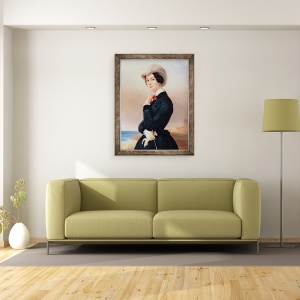 Tablou inramat - Jewgenij Alexandrowitsch Pluchart - Portret De Vera Samoilova, 60 x 80 cm - Img 2