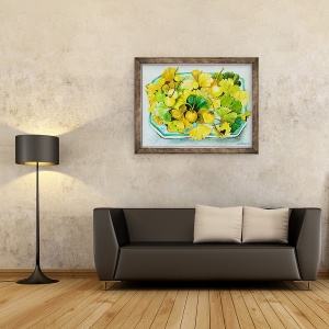 Tablou inramat - Joan Thewsey - Ginkgo, fructe si frunze,2010, 70 x 90 cm - Img 2
