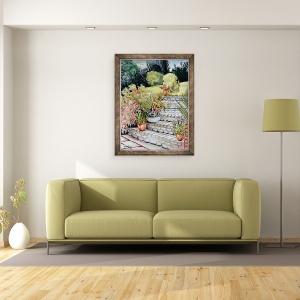 Tablou inramat - Joan Thewsey - Pasii pana la gradina, 70 x 90 cm - Img 2