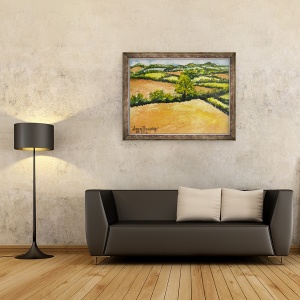 Tablou inramat - Joan Thewsey - Peisaj mic Suffolk, 70 x 90 cm - Img 2