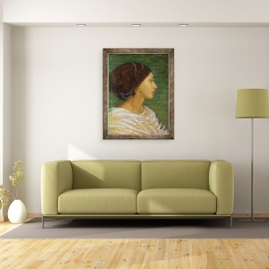 Tablou inramat - Joanna Boyce Wells - seful unei femei mulatto, 60 x 80 cm - Img 2