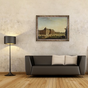 Tablou inramat - Johann Friedrich Meyer - Frontul de gradina al castelului orasului, 60 x 80 cm - Img 2