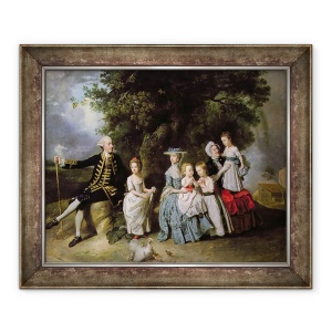 Tablou inramat - Johann Zoffany - Portretul de grup al familiei Colmore, 70 x 85 cm