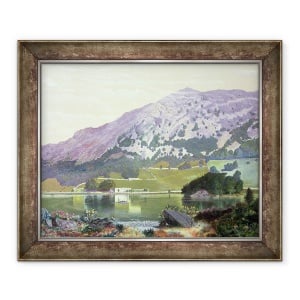 Tablou inramat - John Atkinson Grimshaw - Cicatrice Nab din partea de sud a apei Rydal - Heather in Bloom, septembrie, 50 x 60 cm