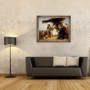 Tablou inramat - John Callcott Horsley - Tineret si varsta, 60 x 80 cm - Img 2