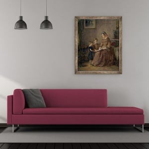 Tablou inramat - John Dawson Watson - Lectia de lectura, 70 x 85 cm - Img 2