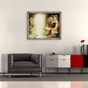 Tablou inramat - John Downman - Fantoma lui Clytemnestra Trezirea Furiilor, 70 x 85 cm - Img 2