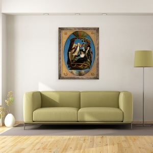 Tablou inramat - John Francis Rigaud - Capitanul Vincenzo Lunardi impreuna cu asistentul sau George Biggin si doamna Letitia Anne Sage, intr-un balon, 60 x 80 cm - Img 2