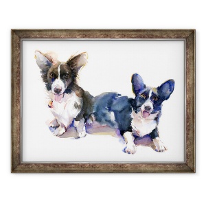 Tablou inramat - John Keeling - Doi Corgis, 2015, 70 x 90 cm