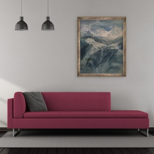 Tablou inramat - John Ruskin - La Cascade de la Folie, 50 x 60 cm - Img 2
