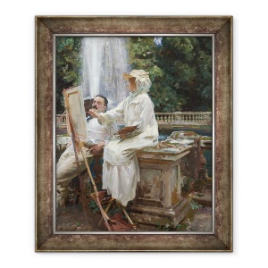 Tablou inramat - John Singer Sargent - Fantana, Villa Torlonia, Frascati, Italia, 70 x 85 cm