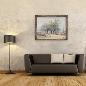 Tablou inramat - John Varley - Podul Vauxhall, 70 x 90 cm - Img 2