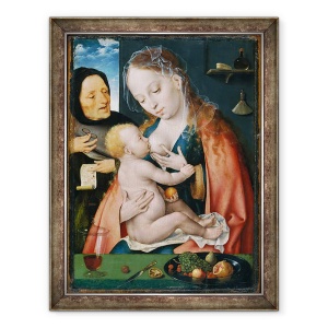 Tablou inramat - Joos van Cleve - Sfanta familie, 70 x 90 cm