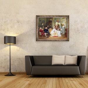 Tablou inramat - Joseph Caraud - Abbe Prevost citind Manon Lescaut, 60 x 80 cm - Img 2