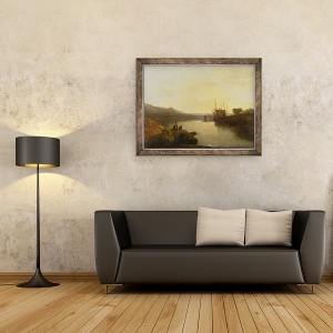 Tablou inramat - Joseph Mallord William Turner - Castelul Harlech, de pe feribotul Twgwyn, 60 x 80 cm - Img 2