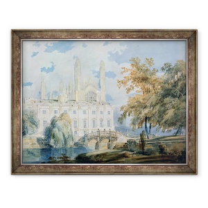 Tablou inramat - Joseph Mallord William Turner - Clare Hall si West End al Capelei Colegiului Kings, Cambridge, de pe malurile raului Cam, 70 x 90 cm