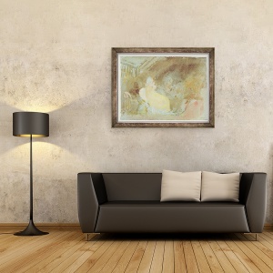 Tablou inramat - Joseph Mallord William Turner - Interior la Petworth cu figura asezata, 60 x 80 cm - Img 2