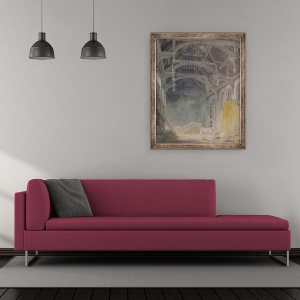 Tablou inramat - Joseph Mallord William Turner - Interiorul Palatului Sfantului Ioan, Eltham, 70 x 85 cm - Img 2
