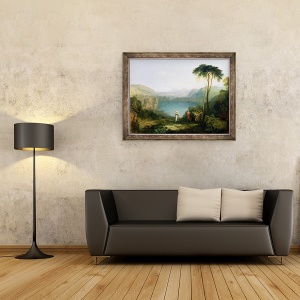 Tablou inramat - Joseph Mallord William Turner - Lacul Avernus, Aenea si Sibilul Cumaean, 60 x 80 cm - Img 2