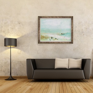Tablou inramat - Joseph Mallord William Turner - Plaja cu figuri si un debarcader. c.1830, 60 x 80 cm - Img 2