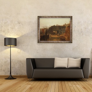 Tablou inramat - Joseph Mallord William Turner - Saltash cu feribotul de apa, Cornwall, 60 x 80 cm - Img 2