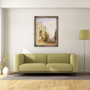 Tablou inramat - Joseph Murray Ince - Colegiul Exeter, Oxford, 60 x 80 cm - Img 2
