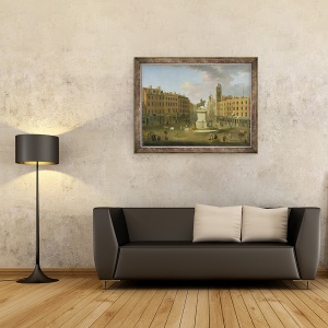 Tablou inramat - Joseph Nickolls - Crucea Charing, cu Statuia regelui Carol I si Northumberland House, 60 x 80 cm - Img 2