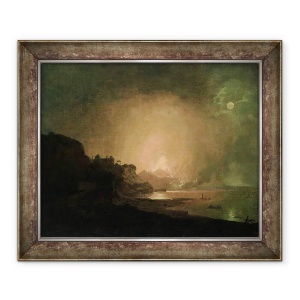 Tablou inramat - Joseph Wright of Derby - Eruptia Muntelui Vezuviu, 70 x 85 cm