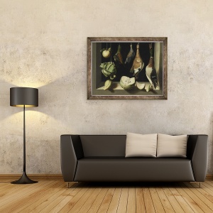 Tablou inramat - Juan Sanchez Cotan - Natura moarta cu pasari de joc, 60 x 80 cm - Img 2