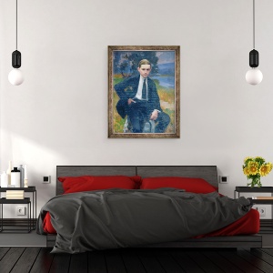 Tablou inramat - Jules Ernest Renoux - Portretul lui Marcel Renoux in varsta de aproximativ 13 sau 14 ani, 70 x 90 cm - Img 3