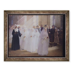 Tablou inramat - Jules Triquet - Comuniune solemna, 70 x 90 cm