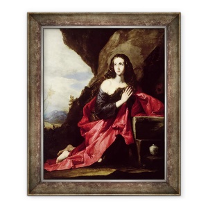 Tablou inramat - Jusepe de Ribera - Sfanta Maria Magdalena sau Sfantul Thais in desert, 50 x 60 cm