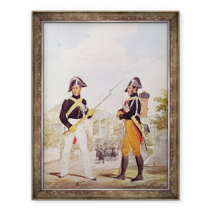Tablou inramat - Karl Loeillot-Hartwig - Ofiterii de politie din Garde des Consuls in uniforma, 60 x 80 cm