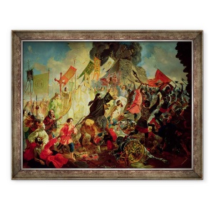 Tablou inramat - Karl Pavlovich Bryullov - Regele Stephan al IV-lea Batory asediaza Pskov in 1581, 60 x 80 cm