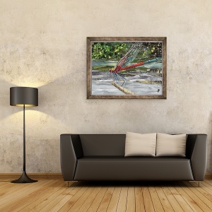 Tablou inramat - Kirstie Adamson - Dragonfly Rosu, 70 x 90 cm - Img 2