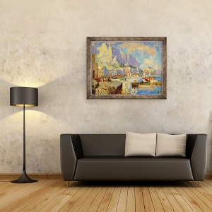 Tablou inramat - Konstantin Ivanovich Gorbatov - Capri Seascape, 60 x 80 cm - Img 2