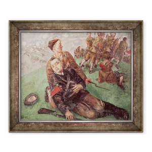 Tablou inramat - Kuzma Sergeevich Petrov-Vodkin - Moartea unui comisar al poporului, 70 x 85 cm