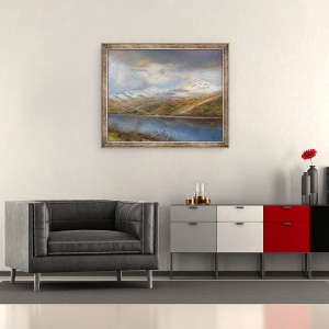 Tablou inramat - Laszlo Mednyanszky - Peisaj in Muntii Tatra, 50 x 60 cm - Img 2