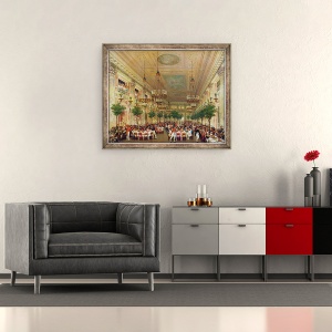 Tablou inramat - Le Baron Attalin - Sarbatoarea la Tuileries pentru a sarbatori casatoria lui Leopold I 1790-1865 cu Printesa Louise de Orleans 1812-50 1832, 50 x 60 cm - Img 2
