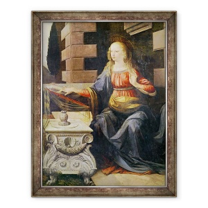 Tablou inramat - Leonardo da Vinci - Buna Vestire detaliu al Fecioarei, 70 x 90 cm