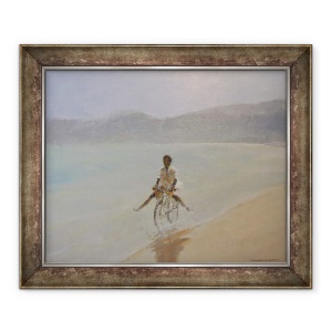 Tablou inramat - Lincoln Seligman - Baiat pe bicicleta II, 50 x 60 cm