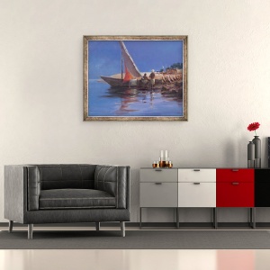 Tablou inramat - Lincoln Seligman - Curtea de barci, Kilifi, 50 x 60 cm - Img 2